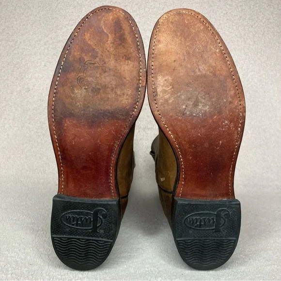 Justin Leather Western Cowboy Roper Boots Women’s 7.5 Brown Southwestern Rodeo - Picture 7 of 14